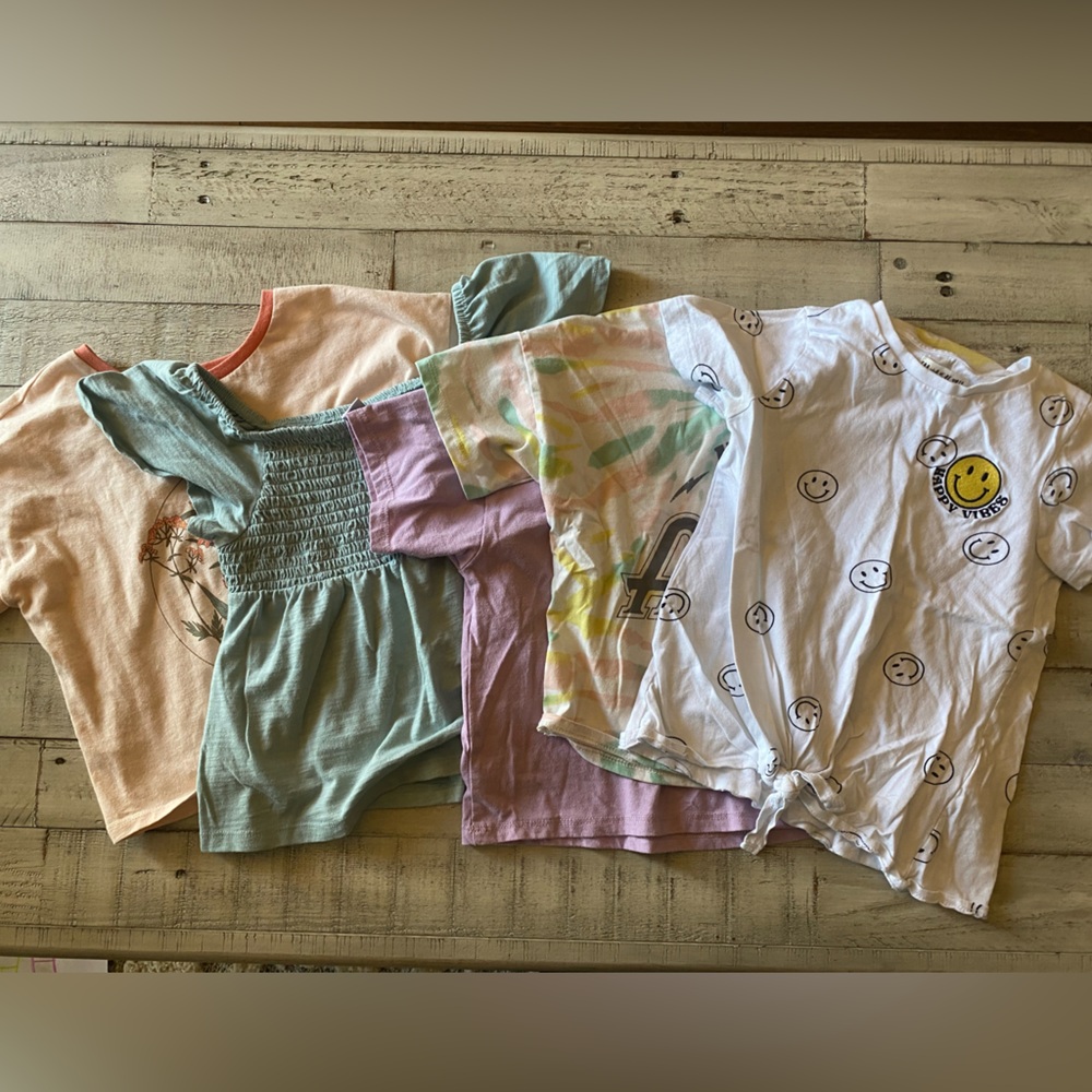 GIRLS ASSORTED SHORT SLEEVE TOPS SZ 7/8